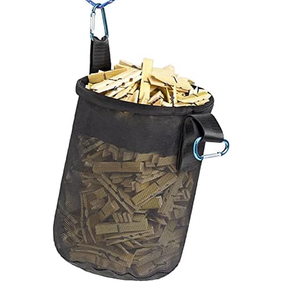 Multiple Hanging Methods Clothes Pin Bag with Drawstring Closure, Ventilation and Moisture Resistance, Large-Capacity Clothespin Storage Organizer with Hooks$$Home Decor, Kitchen, & Other