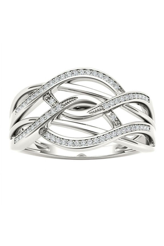 Multiple Infinity Women's Engagement Rings 1.9 Ct Diamond 14K White Gold Over