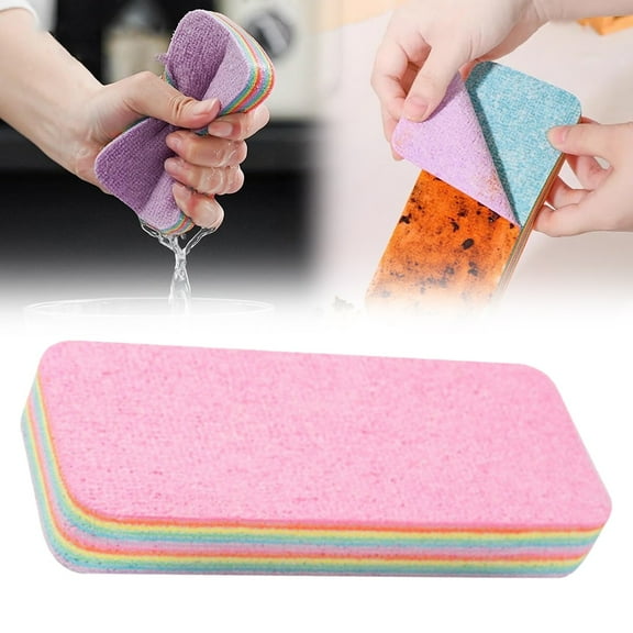 Multiple Layers of Reusable Rags, Super Absorbent 12-Layer Microfiber Sponge Block, Tearable for Multiple Uses,Large Sponges for Home, Kitchen, Bathroom, Damp Dusting & All-Purpose Clean