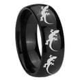 thumbnail image 1 of Multiple Lizard 8MM Black High Polish Dome Tungsten Men Ring, 1 of 2