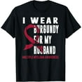 thumbnail image 1 of Multiple Myeloma Awareness Burgundy Ribbon For My Husband T-Shirt mens t shirt，black，women，funny，misfits，men，journey，t-shirt, 1 of 4
