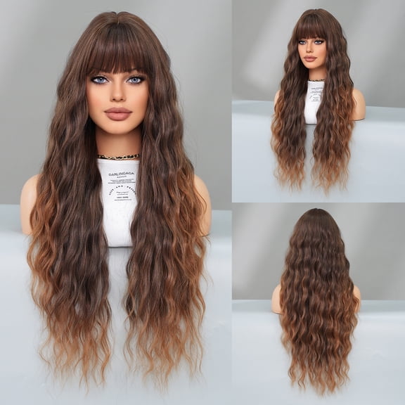 | Multiple Options | Cross-Border European and American Style Wig Long Curly Hair Female Bangs Big Wave Chemical Fiber Full-Head Wig Wig Wholesale