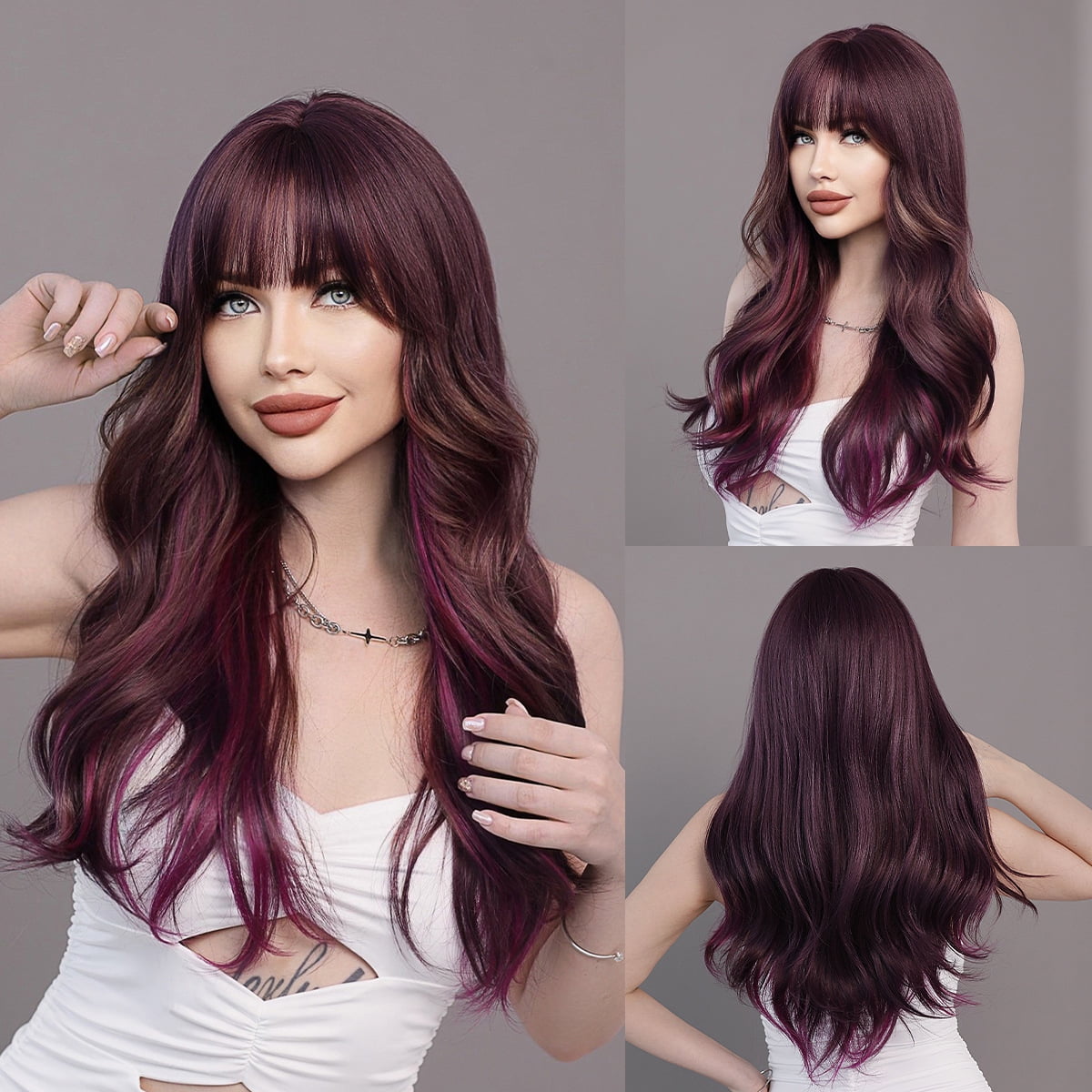 | Multiple Options | Cross-Border European and American Style Wig Long Curly Hair Female Bangs Big Wave Chemical Fiber Full-Head Wig Wig Wholesale