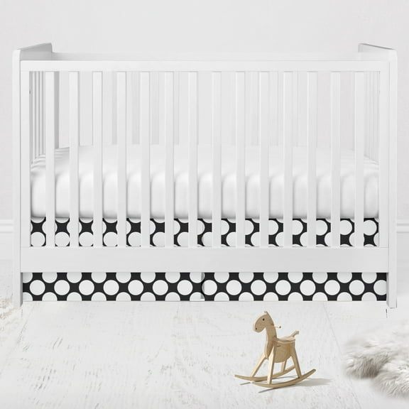Multiple Options of Crib or Toddler Bed Skirt or Dust Ruffle 100% Cotton Percale, Mix N Match Large Dots