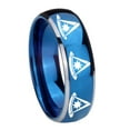 thumbnail image 1 of Tungsten Multiple Pester Master Masonic 8mm Blue 2 Tone Dome Polished Edges Men's Ring, 1 of 1
