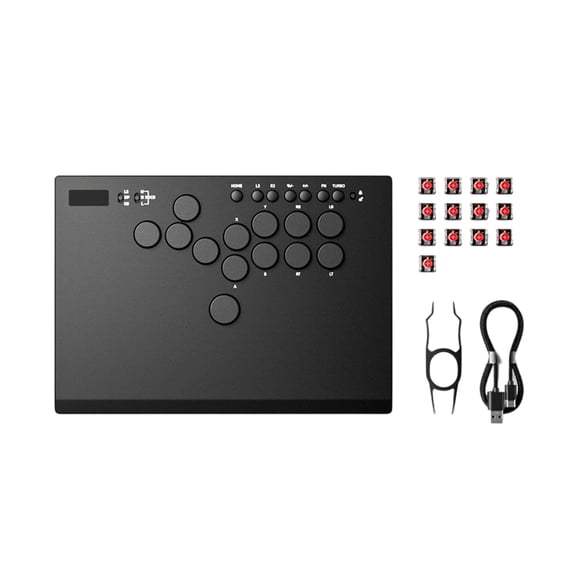 Small No Joystick Game Room Controller with Metal Shell & Hot Swappable Button High Sensitivity Pad for Fighting Game