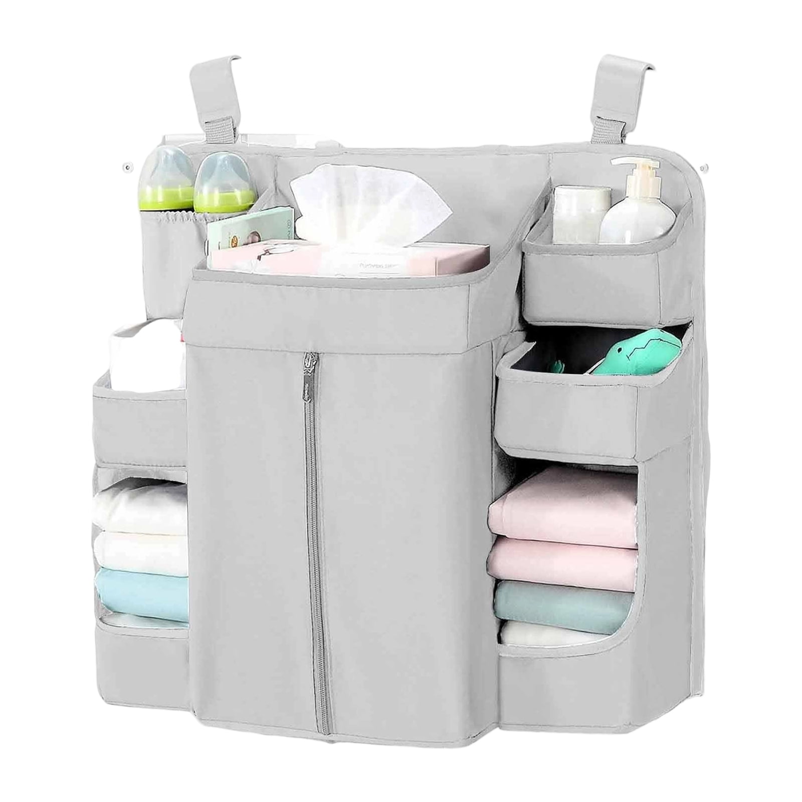 Multiple Pocket Storage Organizers For Baby Bed Nursery Organization With Adjustable Straps And Sustainable Fabric