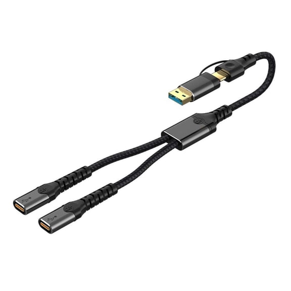 Multiple Port Adapter With Type C And USB Connectors Splitter Fast Data Transfer