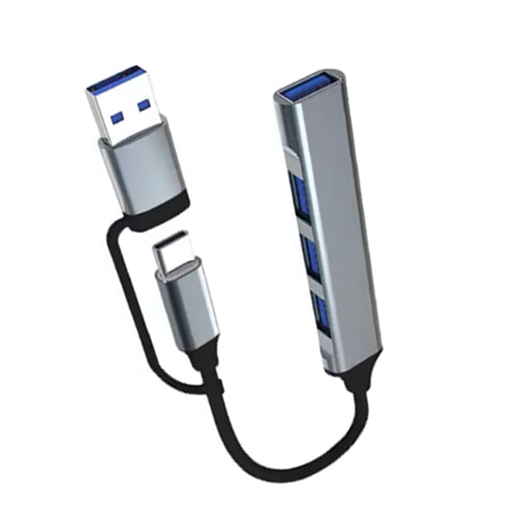 Multiple Port Aluminum USB C Hub Splitter With USB High Speeded Transfer Compact Size Fit for Charging Data Syncing