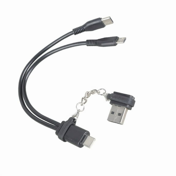 Multiple Port Charging Cable USB A To C And Little USB 20cm Short For Portable Charging