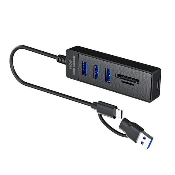 Multiple Port USB3.0 Hubs Featuring SDTF Card Slots 2 USB2.0 Port Data Transfer Adapters For Computer Tablets