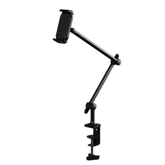 Multiple Position Tablets Holder Heavy Duty Metal Base Two Articulating Arms for Office Streaming Video Calls