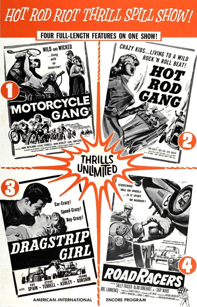 Multiple Poster For Hot Rod Gang (1958) Canvas Art -  (11 x 17)