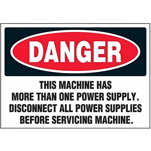 Multiple Power Inputs Disconnect All for Service Sign - 12×8 Inches, OSHA & ANSI Compliant Metal Tin, Machine Warning Decor