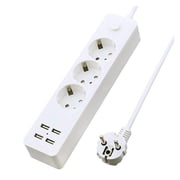 Multiple Power Strip Electric Sockets With USB 3 Way Outlets Switch 1.5m Extention Cord For Smartphone Tablets Travel