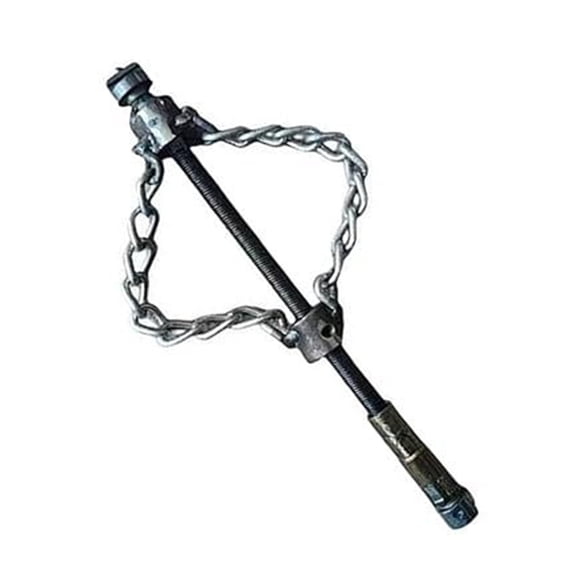 Multiple Purpose Drain Unclogging Chain Tool Flexible Shaft Design With Interchangeable Heads For Various Pipe Diameters