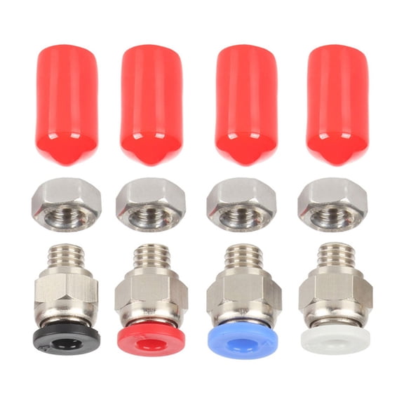 Multiple Purpose PTFE Pneumatic Fittings Set of 4 Precise PC4 Adapters Connectors Easy Installation