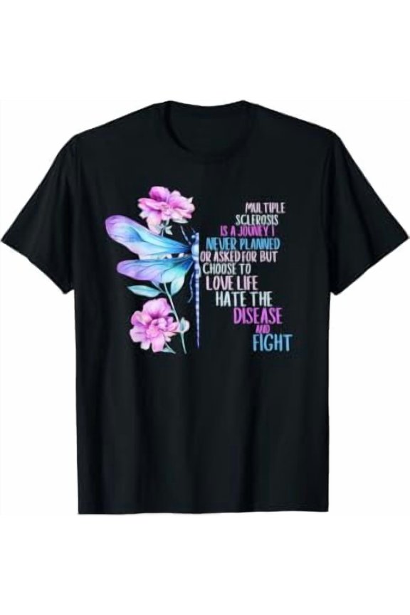 Multiple Sclerosis Awareness Butterfly Ribbon MS Warrior T-Shirt