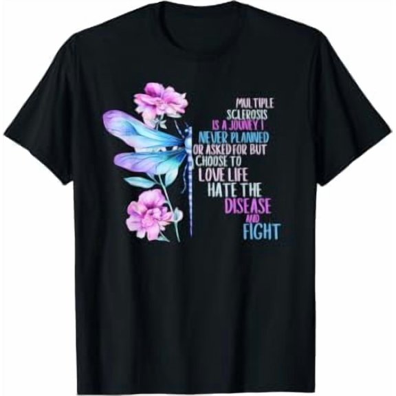 Multiple Sclerosis Awareness Butterfly Ribbon MS Warrior T-Shirt