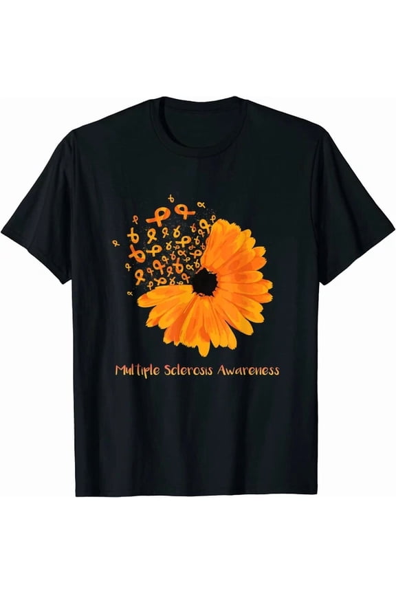 Multiple Sclerosis Awareness Ribbon Flower Fighter Unisex S-5XL T-Shirt