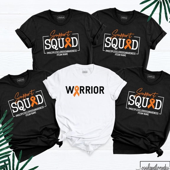 Multiple Sclerosis Awareness Shirt MS Warrior Tee Orange Ribbon Support Squad Shirts MS Te