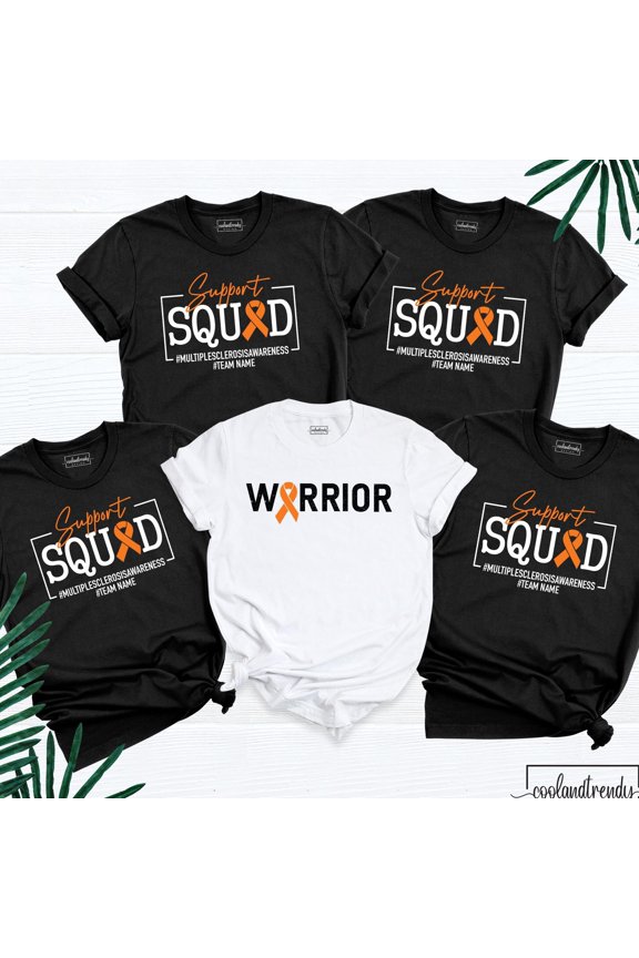Multiple Sclerosis Awareness Shirt MS Warrior Tee Orange Ribbon Support Squad Shirts MS Te