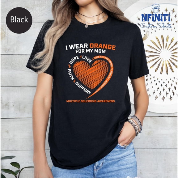 Multiple Sclerosis Awareness T-Shirt, MS Warrior, Orange Ribbon All Size S-5Xl