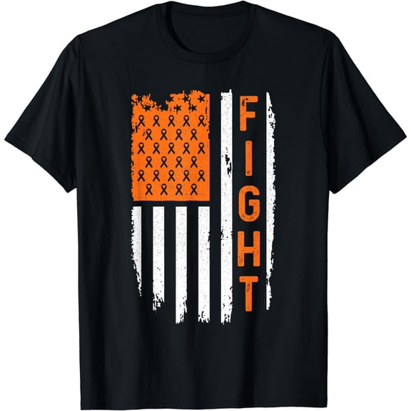 Multiple Sclerosis Flag Awareness MS Orange Ribbon T-Shirt