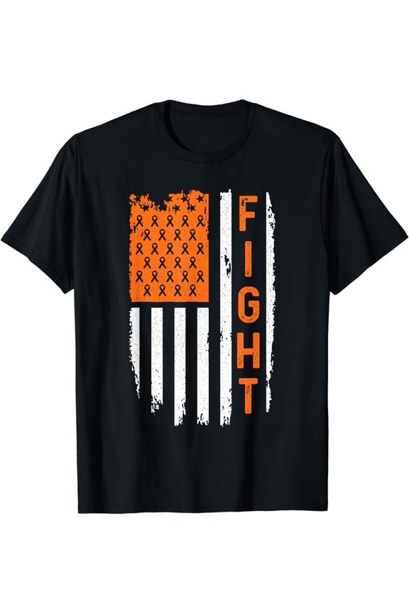 Multiple Sclerosis Flag Awareness MS Orange Ribbon T-Shirt