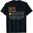 thumbnail image 1 of Multiple Sclerosis MS Awareness Would Not Recommend One Star T-Shirt, 1 of 2