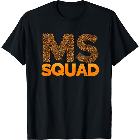 Multiple Sclerosis MS Squad Orange Ribbon Survivor Support T-Shirt mens t shirt,black,women,funny,misfits,men,journey,t-shirt