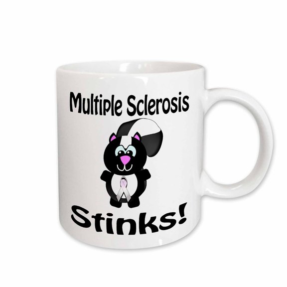 3drose, Multiple Sclerosis Stinks Skunk Awareness Ribbon Cause Design, 11oz Mug