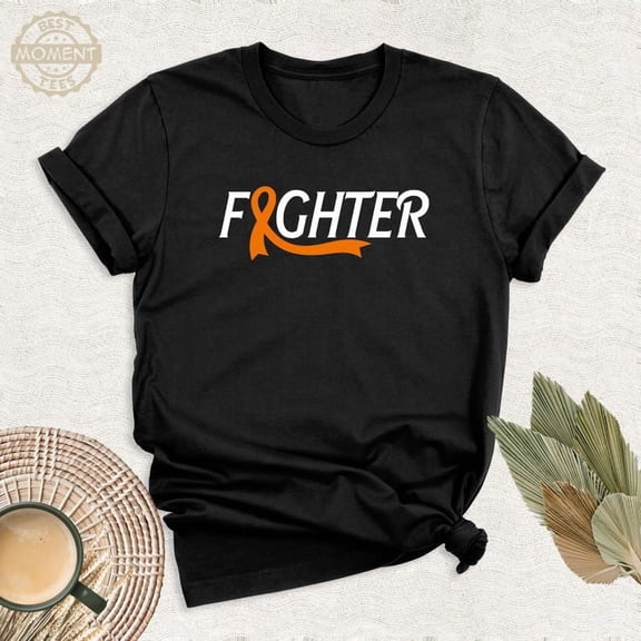 Multiple Sclerosis Team Fighter Shirt Orange Ribbon Awareness Tee, Leukemia Cancer Shirt, Ney Cancer Warrior Shirt, Ms Support Squad Tee