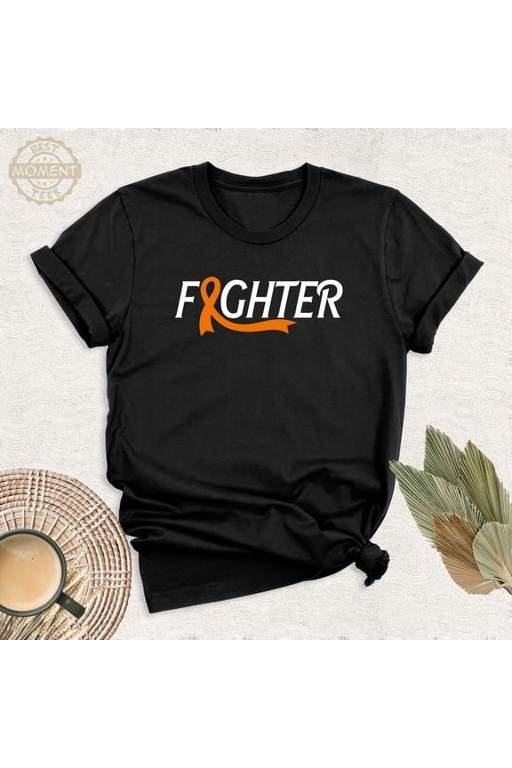 Multiple Sclerosis Team Fighter Shirt Orange Ribbon Awareness Tee, Leukemia Cancer Shirt, Ney Cancer Warrior Shirt, Ms Support Squad Tee