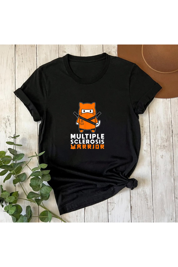 Multiple Sclerosis Warrior MS Month Awareness Orange Ribbon Unisex T-Shirt, S-5XL