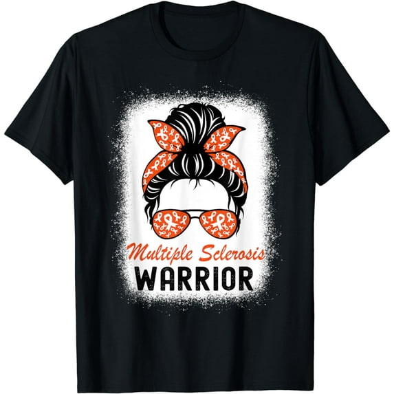 Multiple Sclerosis Warrior Shirts MS Awareness Messy Bun T-Shirt