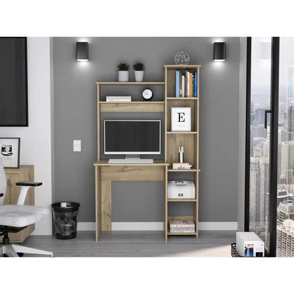 Multiple Shelves Design - Store Office Items - In Home Work Area - Sturdy Desk Solution