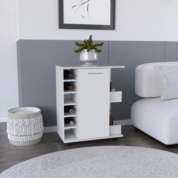 Multiple Shelves & Swivel Wheels - Functional Bar Cart for Drinks Preparation