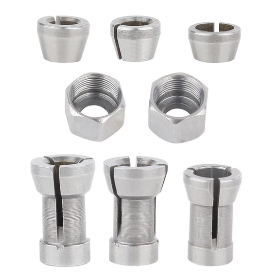 Multiple Size Router Collet Adapter Conversion For Engraving Machines Secure Clamping Carbon Steel Construction