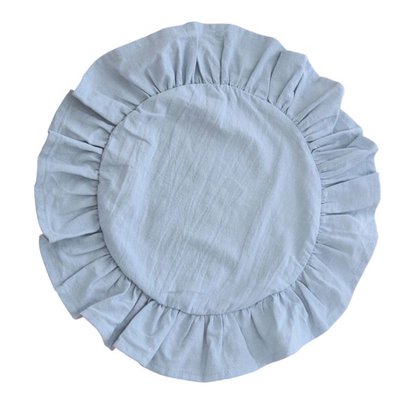 Multiple Size Ruffled Placemat for Round Tables in Elegant Color