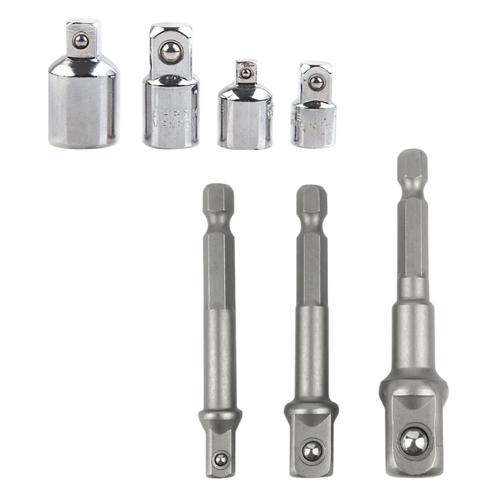 Multiple Size Square Socket Adapter Bit Set 1/4 3/8 1/2Inch Conversion ...