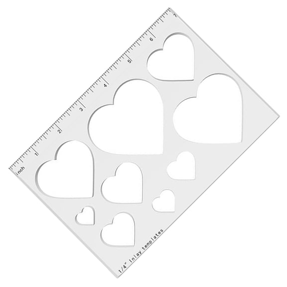 Multiple Size Triangle or Heart Inlay Template Clear Acrylic Router Stencil for Woodworking Enthusiasts and Professional
