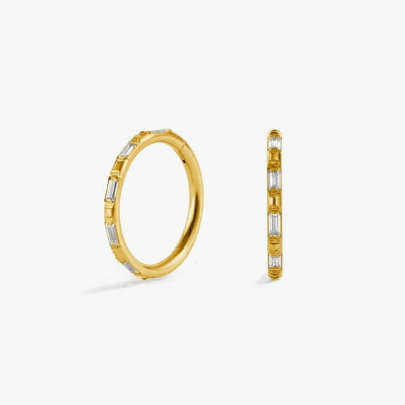 Multiple Sizes Bamboo Joint Crystal 3A CZ Cartilage Hoop