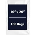 thumbnail image 1 of Multiple Sizes Clear Flat Poly Bags - 10"x20" & (100 Bags) 1.5Mil Flat Open Top Plastic Packaging Packing | Flexible and Durable Plastic Bags | Low-Density Polyethylene (LDPE), 1 of 7