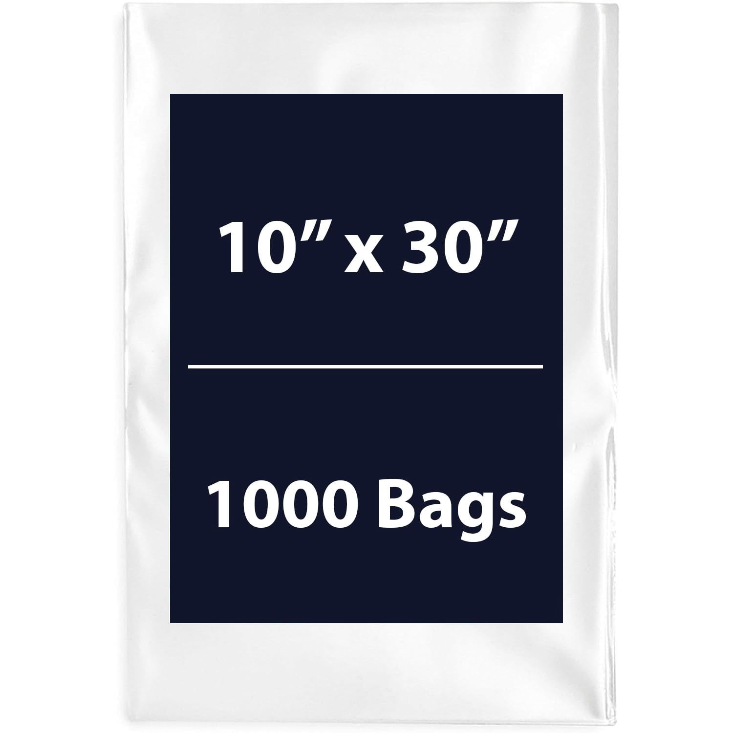 Multiple Sizes Clear Flat Poly Bags - 10