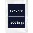 thumbnail image 1 of Multiple Sizes Clear Flat Poly Bags - 12"x13" & (1000 Bags) 1.5Mil Flat Open Top Plastic Packaging Packing | Flexible and Durable Plastic Bags | Low-Density Polyethylene (LDPE), 1 of 7