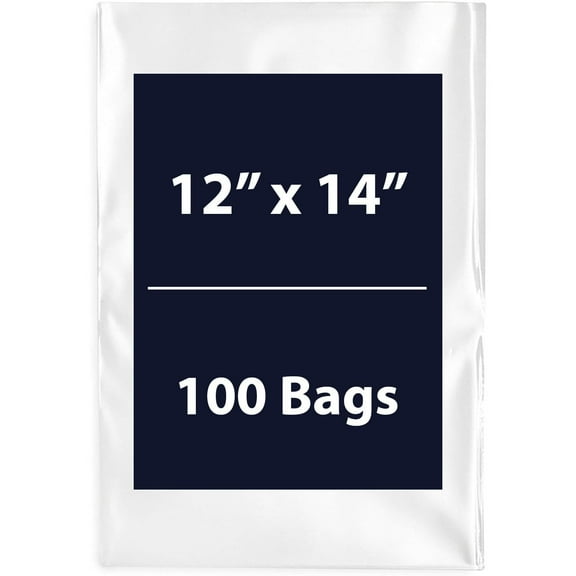 OMRANII 2212915-1.5Mil Resealable Flexible and Durable LDPE Clear Lock Bags, 100 Count