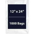 thumbnail image 1 of Multiple Sizes Clear Flat Poly Bags - 12"x24" & (1000 Bags) 1.5Mil Flat Open Top Plastic Packaging Packing | Flexible and Durable Plastic Bags | Low-Density Polyethylene (LDPE), 1 of 7