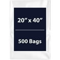 thumbnail image 1 of Multiple Sizes Clear Flat Poly Bags - 20"x40" & (500 Bags) 1.5Mil Flat Open Top Plastic Packaging Packing | Flexible and Durable Plastic Bags | Low-Density Polyethylene (LDPE), 1 of 7