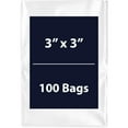 thumbnail image 1 of Multiple Sizes Clear Flat Poly Bags - 3"x3" & (100 Bags) 1.5Mil Flat Open Top Plastic Packaging Packing | Flexible and Durable Plastic Bags | Low-Density Polyethylene (LDPE), 1 of 7